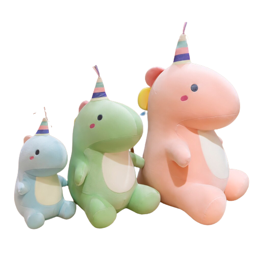 Party Dinosaur Plushies (3 Colors, 3 Sizes)