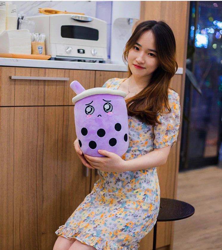 Taro matcha boba plushies representing bubble tea culture