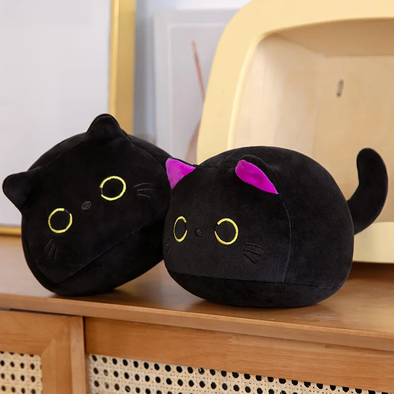 Chubby Black Cat Plushies (2 VARIANTS, 3 SIZES)
