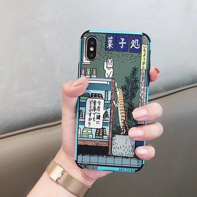 Japanese Cat Art Case - Subtle Asian Treats
