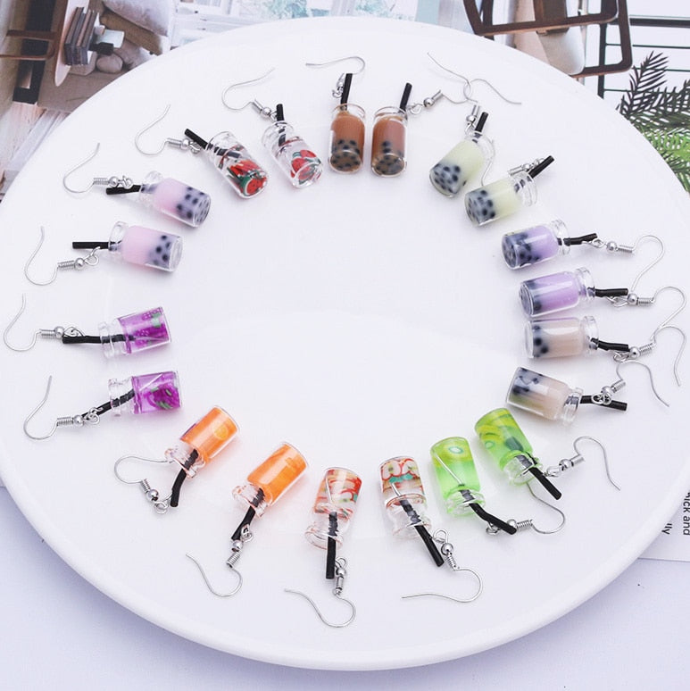 Jar of Milk Tea Earrings - Subtle Asian Treats