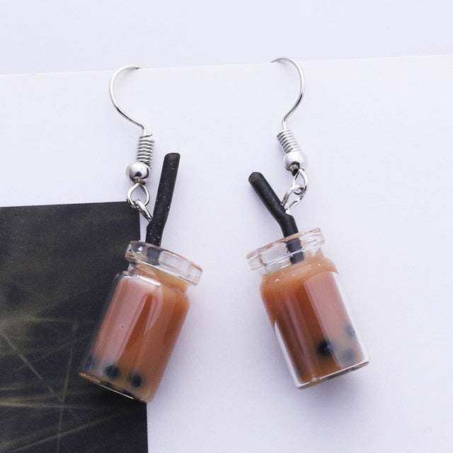 Jar of Milk Tea Earrings - Subtle Asian Treats