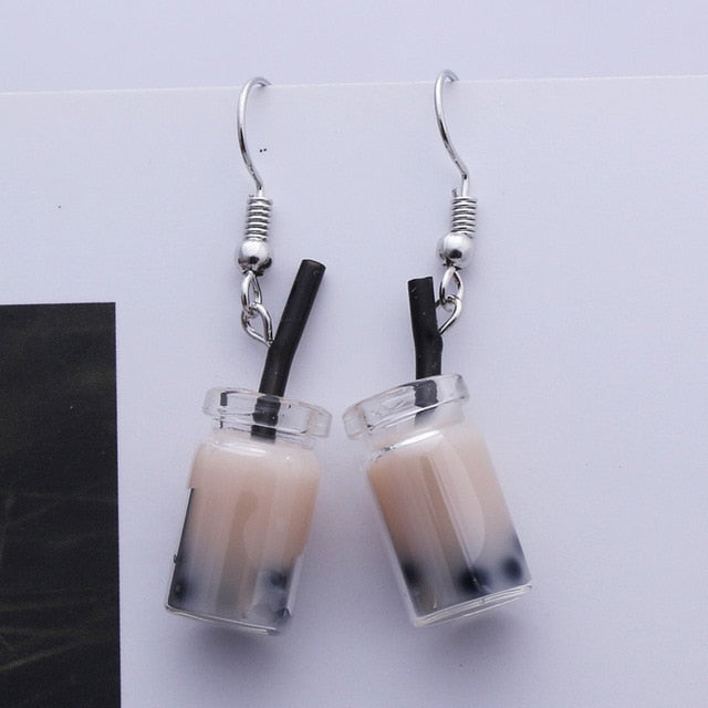 Jar of Milk Tea Earrings - Subtle Asian Treats